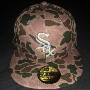 Chicago White Sox New Era 59 Fifty Duck Camo hat (7 3/8)